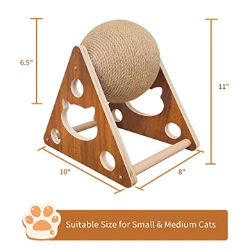 AGYM Natural Sisal Cat Scratching Ball for Interactive Play
