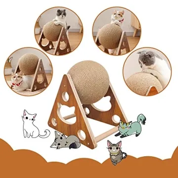 AGYM Natural Sisal Cat Scratching Ball for Interactive Play