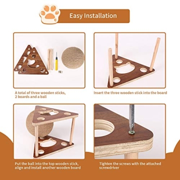 AGYM Natural Sisal Cat Scratching Ball for Interactive Play