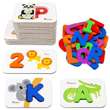 Gojmzo Number and Alphabet Flash Cards Set for Toddlers, Engaging Educational Toys for Preschool Lea...