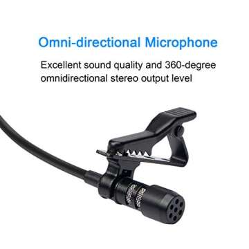 ALEKOR USB Lavalier Microphone Clip-on Lapel Mic Conference Microfono for Computer Laptop Desktop (9.8 feet)