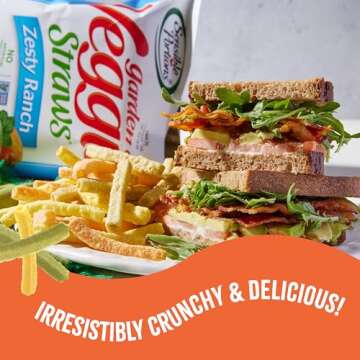 Sensible Portions Garden Veggie Snacks - Veggie Straws, Snack Size, Zesty Ranch, 1 Oz (Pack of 24)