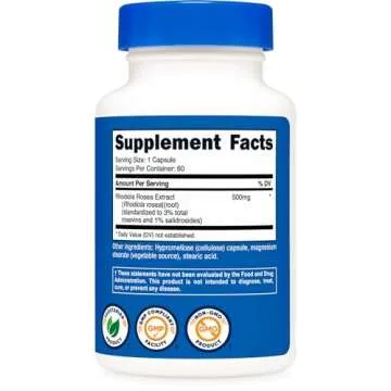 Nutricost Rhodiola Rosea 500mg, 60 Vegetarian Capsules - Gluten Free and Non-GMO Rhodiola Rosea Supplement