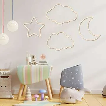 Boho Cloud Star Wall Decor Set for Nursery or Kid's Room