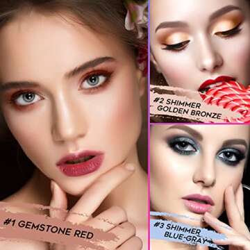 EYESEEK 8PCS Cream Eyeshadow Stick Makeup,Neutral Matte Eye shadow Pencil Crayon Sticks for eyes ,Eye Brightener Stick with Waterproof & Long Lasting,Hypoallergenic Shadow stick Set