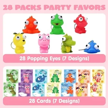 JOYIN Fun Valentine's Day Keychains and Cards for Kids