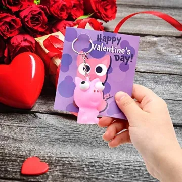 JOYIN Fun Valentine's Day Keychains and Cards for Kids