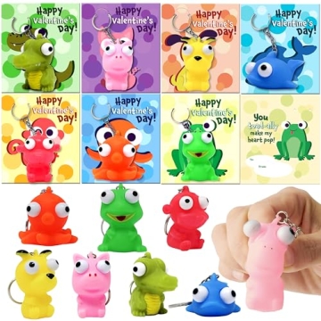 JOYIN Fun Valentine's Day Keychains and Cards for Kids