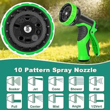 Durable 50 FT Expandable Garden Hose with Brass Connectors