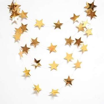 Magical Gold Moon Star Garland for Celebrations