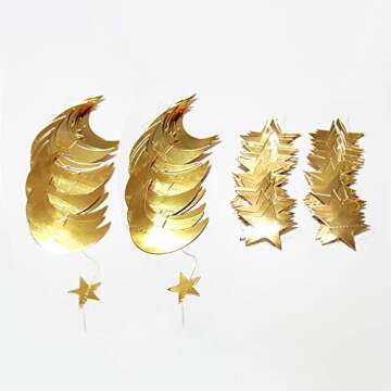 Magical Gold Moon Star Garland for Celebrations