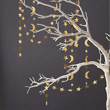 Magical Gold Moon Star Garland for Celebrations
