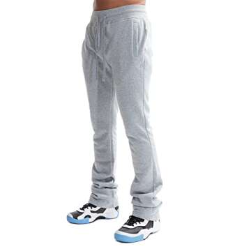 Bleecker and Mercer Soft Brushed Back Stacked Fleece Sweatpants Men - Hip-Hop Urban Fashion Streetwe...