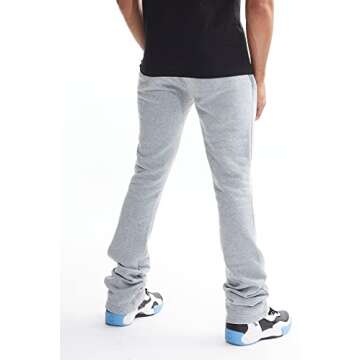 Bleecker and Mercer Soft Brushed Back Stacked Fleece Sweatpants Men - Hip-Hop Urban Fashion Streetwear