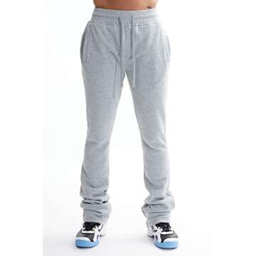 Bleecker and Mercer Soft Brushed Back Stacked Fleece Sweatpants Men - Hip-Hop Urban Fashion Streetwear