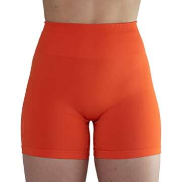 AUROLA Women's Athletic Shorts High Waisted Running Sporty Shorts Gym Elastic Workout Shorts (XS,Flame Orange)