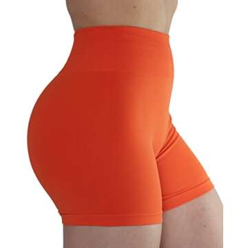 AUROLA Women's Athletic Shorts High Waisted Running Sporty Shorts Gym Elastic Workout Shorts (XS,Flame Orange)