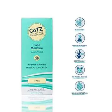 CoTZ Face Moisture Lightly Tinted Mineral Sunscreen Broad Spectrum SPF 35 | 1.5 oz / 42.5 g