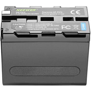 NEEWER 6600mAh Li-ion Battery, Replacement Battery for Sony NP-F970 NP-F960 NP-F975 NP-F570 NP- F750 NP-F770, Suitable CN160 NW759 74K 760 FW759 74K 760 LED Video Light, Monitor