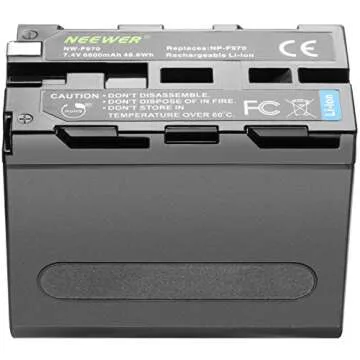 NEEWER 6600mAh Li-ion Battery, Replacement Battery for Sony NP-F970 NP-F960 NP-F975 NP-F570 NP- F750 NP-F770, Suitable CN160 NW759 74K 760 FW759 74K 760 LED Video Light, Monitor