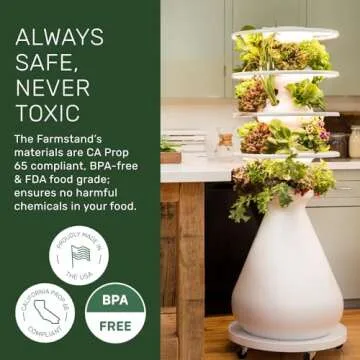 Lettuce Grow Farmstand Starter Kit with Glow Rings and Seedlings Included | Large Hydroponic Growing System Kit | Vertical Garden Planter Tower with 36 Pre-Grown Plants | 6ft 7in Tall