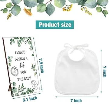 Panitay 43 Pcs Baby Shower Bib Decorating Game Kit