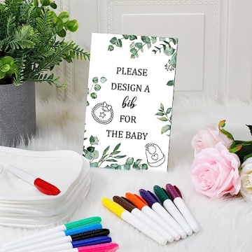 Panitay 43 Pcs Baby Shower Bib Decorating Game Kit