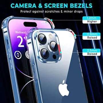 ORIbox for iPhone 12 Pro Max Case Clear with 4 Corners Shockproof Protection,iPhone 12 Pro Max Clear Case for Women Men Girls Boys Kids, Thermoplastic Polyurethane, Clear