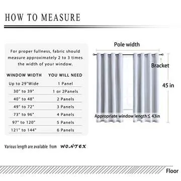 WONTEX Blackout Curtains Room Darkening Thermal Insulated with Grommet Window Curtain for Living Room, 52 x 54 inch, Greyish White, 2 Panels