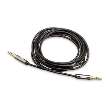 Amazon Basics 3.5mm Aux Audio Cable for Stereo Speaker or Subwoofer with Gold-Plated Plugs, 8 Foot, Black