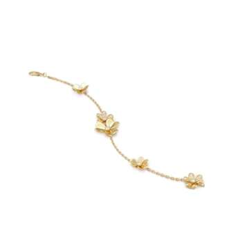 Dazzling 18K Gold Shamrock Bracelet - Minimalist and Versatile Diamond Bracelet for Women - exquisite Jewelry Gift for Ladies