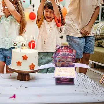 Happy Birthday Pop Up Card,Funny Sweet 3D Birthday Gift Box with Envelopes,Unique Handmade Foldable Celebration Cards for Adults,Daughter,Son,Mom,Dad,Friend(Blue)