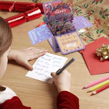 Happy Birthday Pop Up Card,Funny Sweet 3D Birthday Gift Box with Envelopes,Unique Handmade Foldable Celebration Cards for Adults,Daughter,Son,Mom,Dad,Friend(Blue)