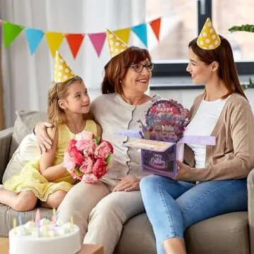 Happy Birthday Pop Up Card,Funny Sweet 3D Birthday Gift Box with Envelopes,Unique Handmade Foldable Celebration Cards for Adults,Daughter,Son,Mom,Dad,Friend(Blue)