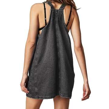 Jumppmile Womens Denim Overalls Short Casual Summer Loose Bib Rompers Jumpers Adjustable Straps Jean...