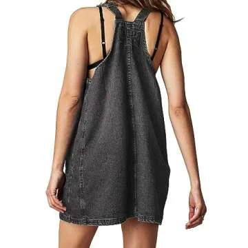 Jumppmile Womens Denim Overalls Short Casual Summer Loose Bib Rompers Jumpers Adjustable Straps Jean...