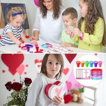 Motionchic 180 Pcs Religious Valentine's Day Cards with Bracelets Christian Valentine's Day Gifts 60 John 3: 16 Card 60 Jesus Loves You Rubber Bracelet 60 Religious Stamp for Sunday School Party Favor
