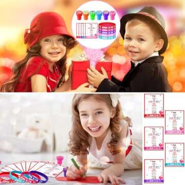 Motionchic 180 Pcs Religious Valentine's Day Cards with Bracelets Christian Valentine's Day Gifts 60 John 3: 16 Card 60 Jesus Loves You Rubber Bracelet 60 Religious Stamp for Sunday School Party Favor