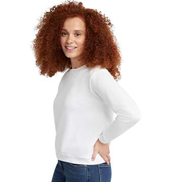 Hanes Women's EcoSmart Crewneck Sweatshirt, White, X Large