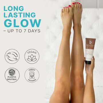 Self Tanner Kit - USA Made with Organic & Natural Ingredients, Tanning Lotion with Glove & Exfoliating Mitt, Non Toxic Gradual Tan Lotion, Sunless Tanner for Fake Tan, Streak Free & No Orange Tones