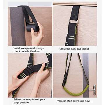 Yoga Strap for Stretching, Leg Stretcher Pilates Equipment for Home Gym, Back Bend Assist Trainer Waist Flexibility Workout Bands for Physical Therapy Ballet Dance Splits Gymnastics (Green)