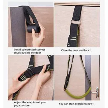 Yoga Strap for Stretching, Leg Stretcher Pilates Equipment for Home Gym, Back Bend Assist Trainer Waist Flexibility Workout Bands for Physical Therapy Ballet Dance Splits Gymnastics (Green)