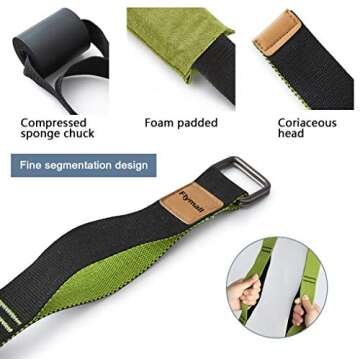 Yoga Strap for Stretching, Leg Stretcher Pilates Equipment for Home Gym, Back Bend Assist Trainer Waist Flexibility Workout Bands for Physical Therapy Ballet Dance Splits Gymnastics (Green)