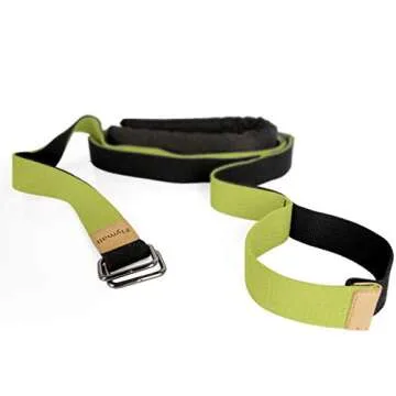 Yoga Strap for Stretching, Leg Stretcher Pilates Equipment for Home Gym, Back Bend Assist Trainer Waist Flexibility Workout Bands for Physical Therapy Ballet Dance Splits Gymnastics (Green)