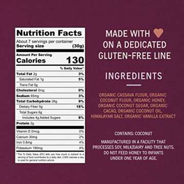 Lovebird Gluten Free Cereal - Organic Grain Free Cereals Paleo AIP Dairy Free Keto Friendly No Refined Sugar Healthy Snacks for Kids, Adults (Cacao, 4 Pack)