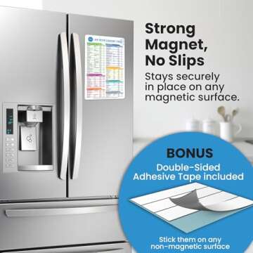 Air Fryer Magnetic Cheat Sheet Set - Air Fryer Accessories Cookbook - Easy to Use AirFryer Time Chart Set As Seen on the Today Show - Strong Magnet Quick Reference Cooking Guide for Frying (White)