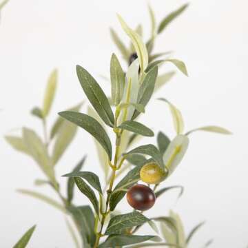 Nafresh Tall Faux Olive Tree，5Ft(60in) Realistic Texture Potted Silk Artificial Olive Tree， Fake...