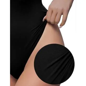 LIDLIT Racerback Square Neck Sleeveless Bodysuit For Women Slimming Thong Shapewear Bodysuit Basic Casual Tank Tops For Double Lined Stretchy Shirt Black S