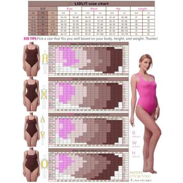 LIDLIT Racerback Square Neck Sleeveless Bodysuit For Women Slimming Thong Shapewear Bodysuit Basic Casual Tank Tops For Double Lined Stretchy Shirt Black S