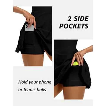 ATTRACO Tennis Workout Dress for Women with Shorts Underneath and Bra Athletic Dress Sleeveless for Golf Exercise Black